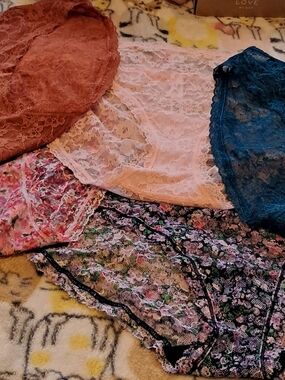 NWOT Victoria's Secret Lace Panty Set - Rust, Blush, Teal, Multicolor Floral